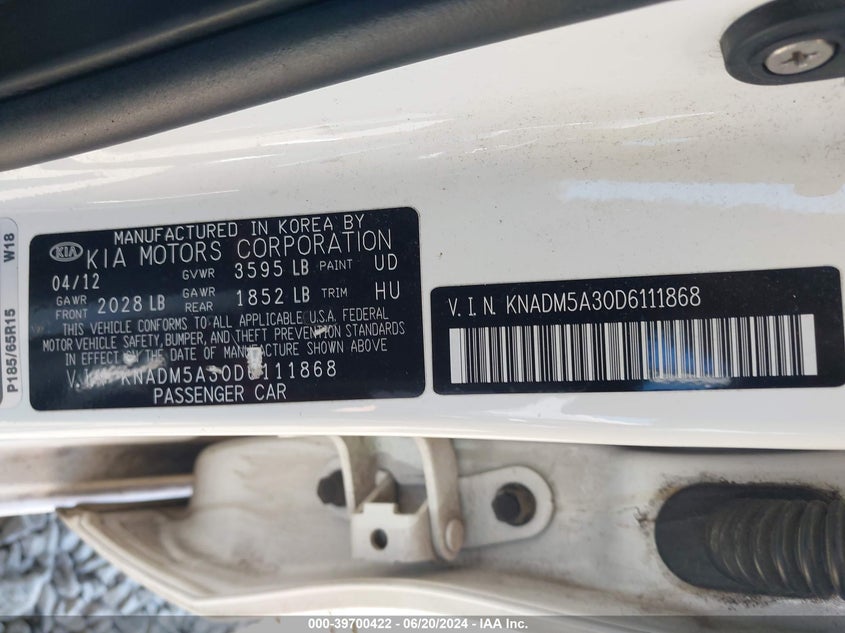 2013 KIA RIO LX - KNADM5A30D6111868