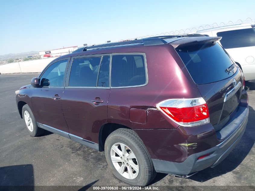 2012 Toyota Highlander Base V6 VIN: 5TDZK3EH5CS072413 Lot: 39700630