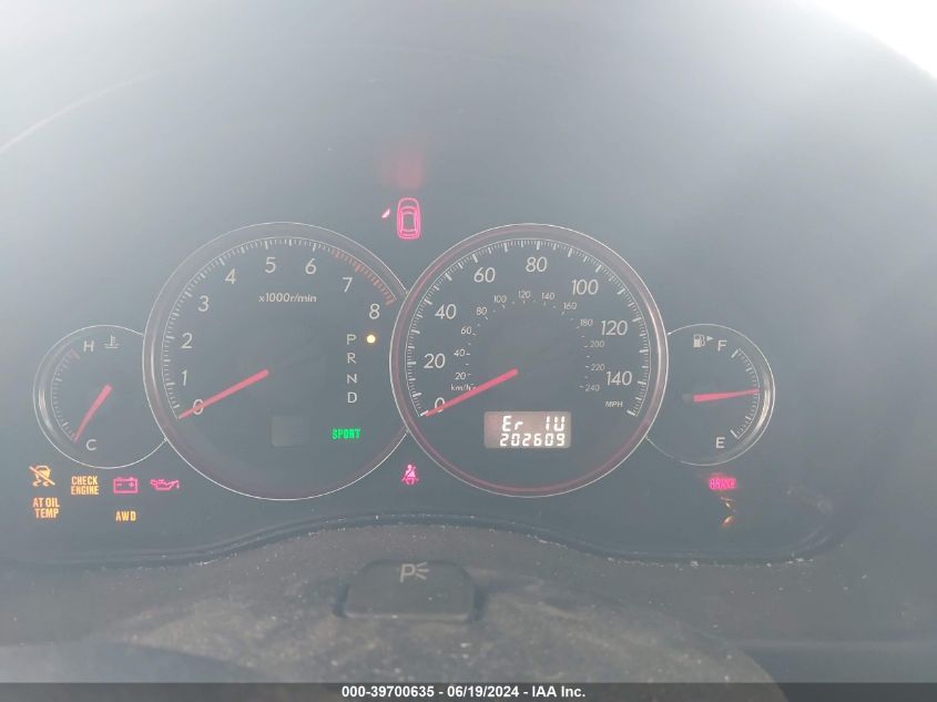 2009 Subaru Legacy 2.5I VIN: 4S3BL616297231525 Lot: 39700635