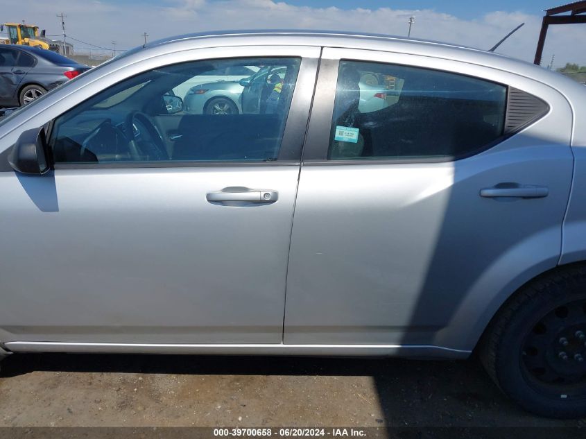 2012 Dodge Avenger Se VIN: 1C3CDZAB9CN272550 Lot: 39700658