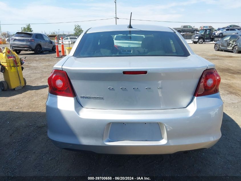 2012 Dodge Avenger Se VIN: 1C3CDZAB9CN272550 Lot: 39700658
