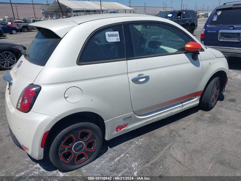 2014 Fiat 500E Battery Electric VIN: 3C3CFFGE3ET225396 Lot: 39700842