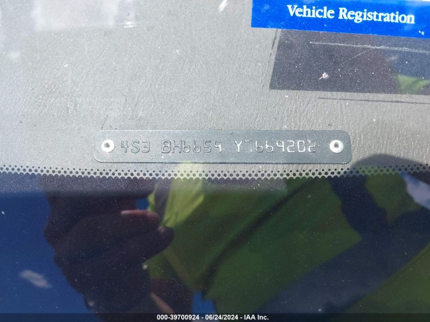 2000 Subaru Outback VIN: 4S3BH6659Y7669202 Lot: 39700924