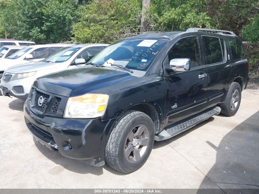 2008 Nissan Armada Se VIN: 5N1AA08D88N603944 Lot: 39701243