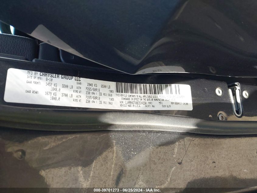 2011 Jeep Grand Cherokee Laredo VIN: 1J4RR4GT0BC534230 Lot: 39701273