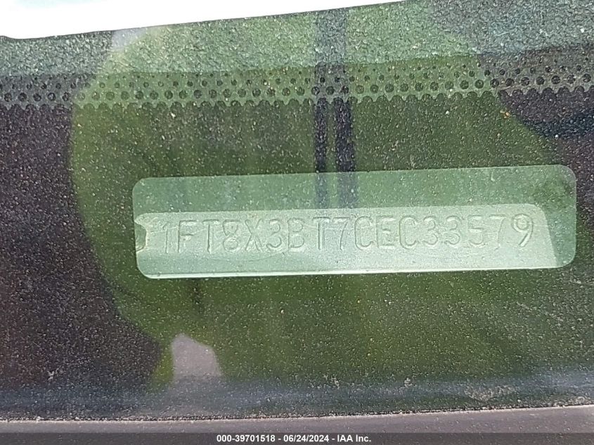 2012 Ford F-350 Xl VIN: 1FT8X3BT7CEC33579 Lot: 39701518