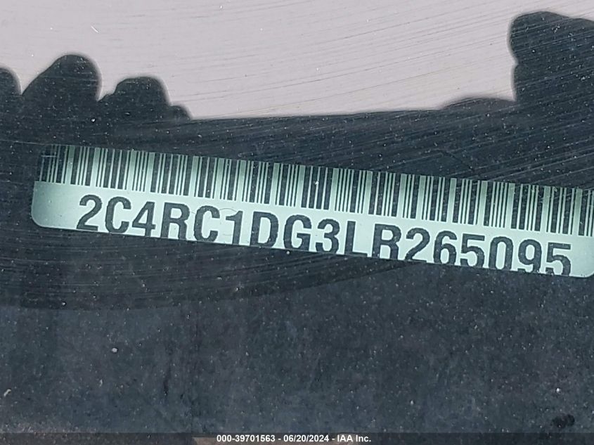 2020 Chrysler Voyager Lxi VIN: 2C4RC1DG3LR265095 Lot: 39701563