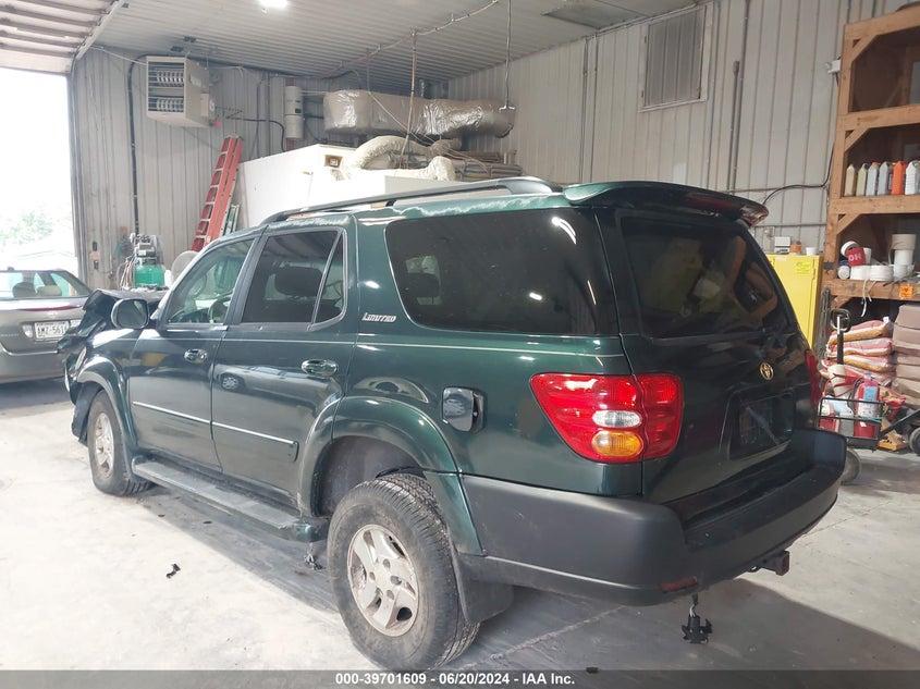 2002 Toyota Sequoia Limited VIN: 5TDBT48A52S076463 Lot: 39701609