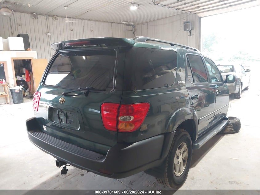 2002 Toyota Sequoia Limited VIN: 5TDBT48A52S076463 Lot: 39701609