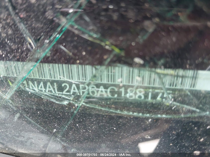 2010 Nissan Altima 2.5 S VIN: 1N4AL2AP6AC188175 Lot: 39701703