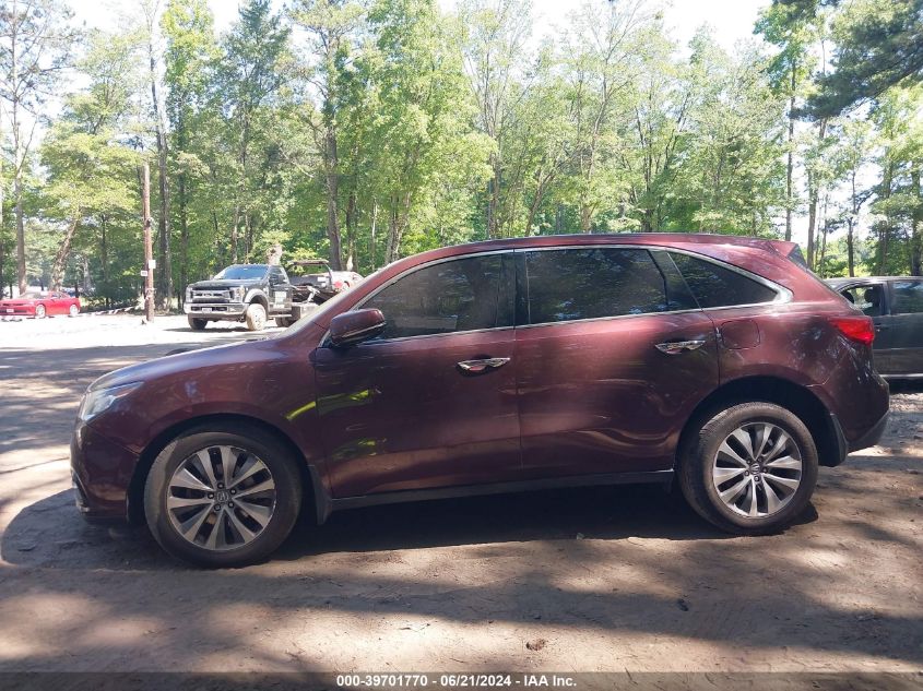 2015 Acura Mdx Technology VIN: 5FRYD4H40FB021543 Lot: 39701770