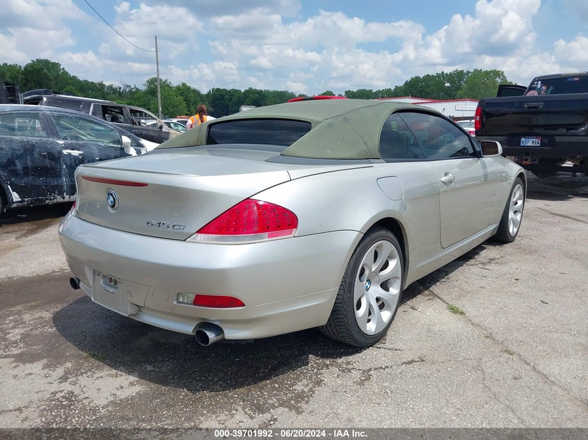 2004 BMW 645Ci VIN: WBAEK73464B260532 Lot: 39701992