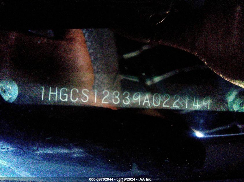 2009 Honda Accord 2.4 Lx-S VIN: 1HGCS12339A022149 Lot: 39702044