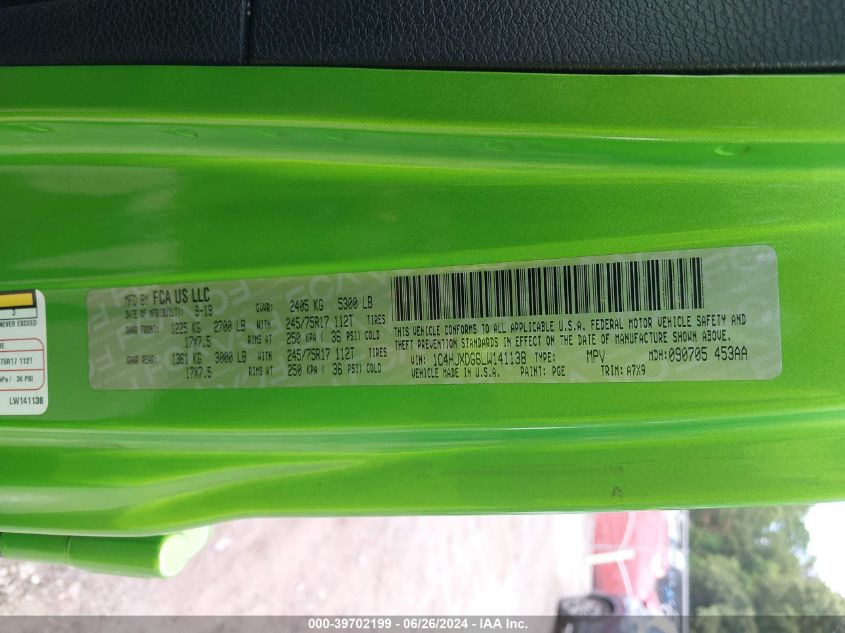 2020 Jeep Wrangler Unlimited Sport S 4X4 VIN: 1C4HJXDG6LW141138 Lot: 39702199