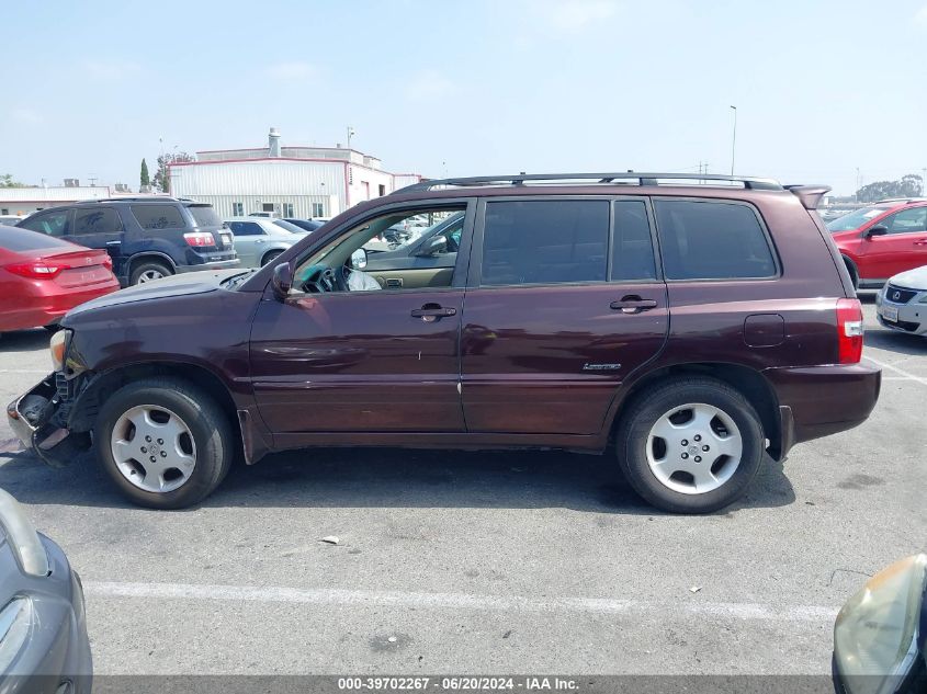 2006 Toyota Highlander Limited VIN: JTEEP21A960183309 Lot: 39702267