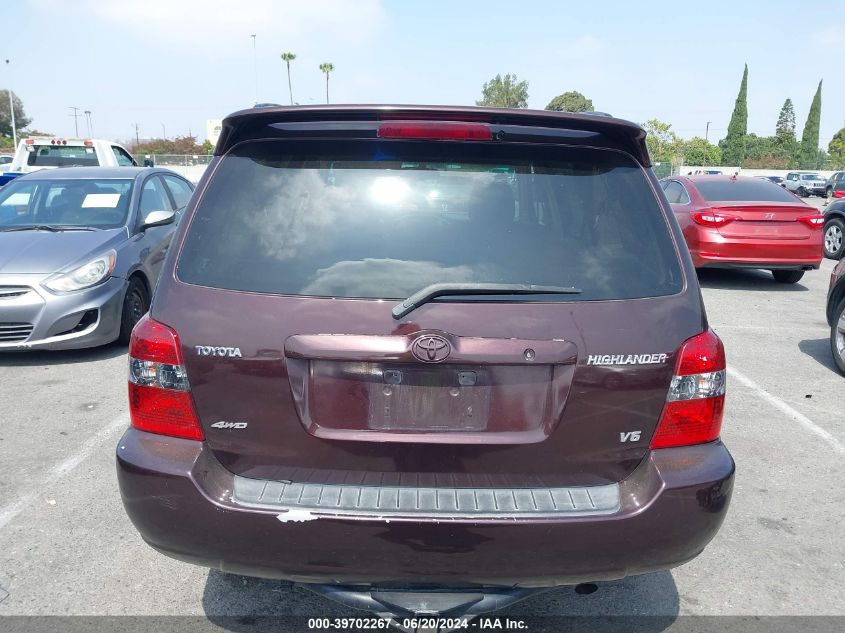2006 Toyota Highlander Limited VIN: JTEEP21A960183309 Lot: 39702267