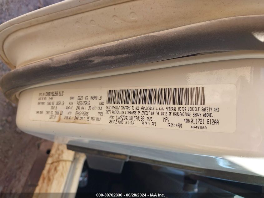 2008 Jeep Wrangler X Rhd VIN: 1J4FZ24138L570190 Lot: 39702330