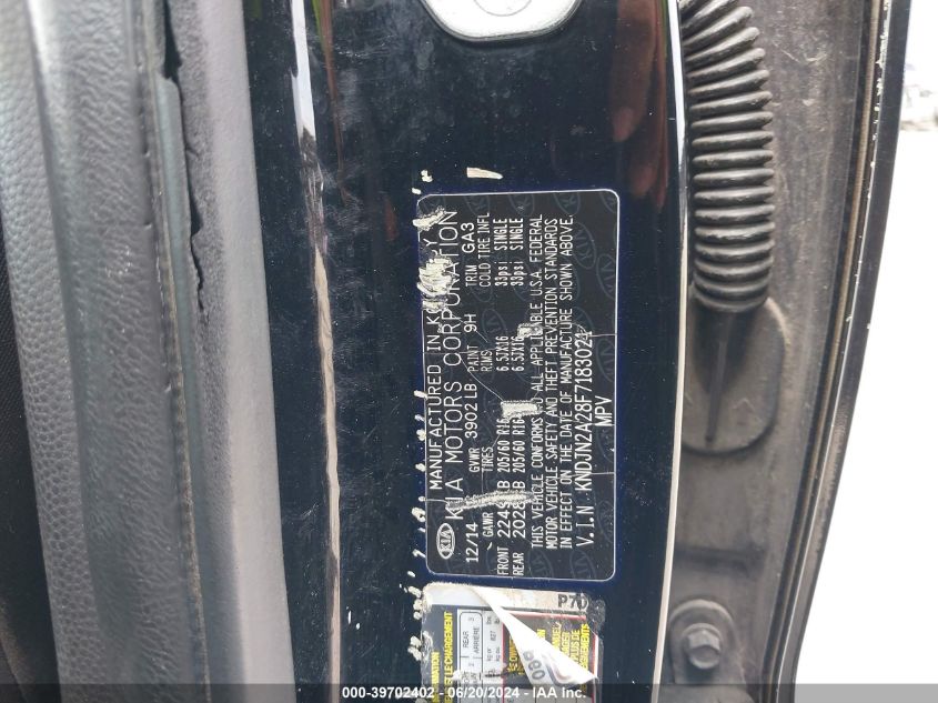 2015 Kia Soul VIN: KNDJN2A28F7183021 Lot: 39702402