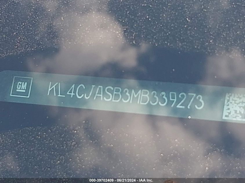 2021 Buick Encore Fwd Preferred VIN: KL4CJASB3MB339273 Lot: 39702409