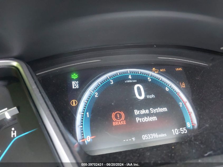 2019 Honda Civic Ex VIN: 19XFC1F3XKE014569 Lot: 39702431