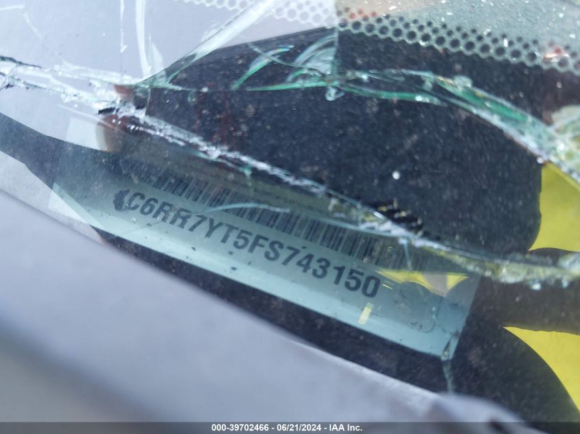 2015 Ram 1500 Rebel VIN: 1C6RR7YT5FS743150 Lot: 39702466