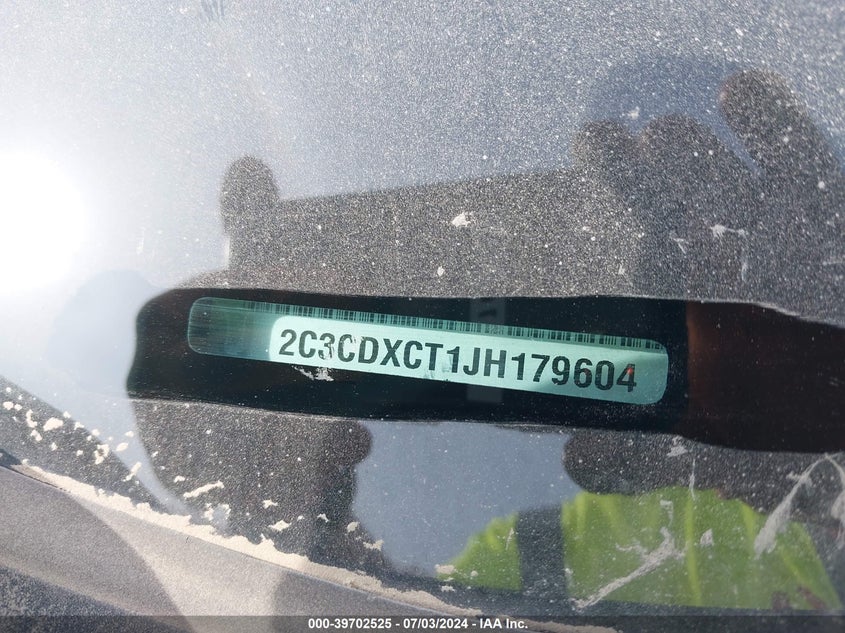 2018 Dodge Charger R/T Rwd VIN: 2C3CDXCT1JH179604 Lot: 39702525