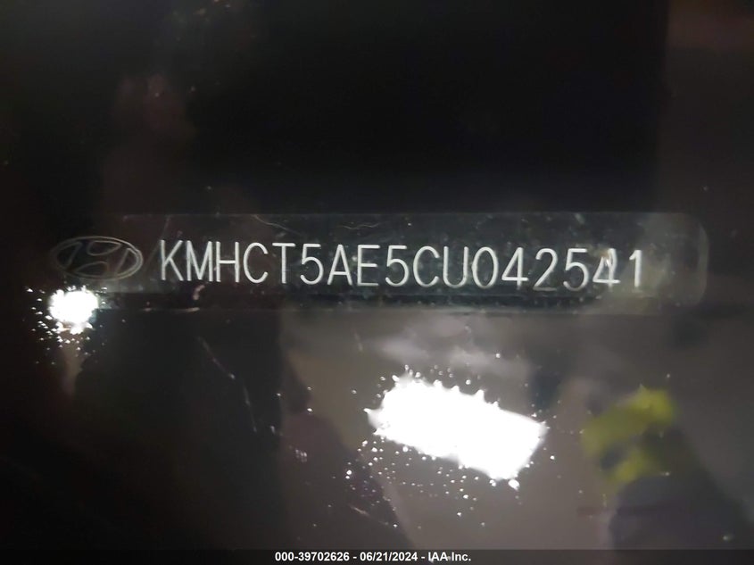 2012 Hyundai Accent Gs VIN: KMHCT5AE5CU042541 Lot: 39702626