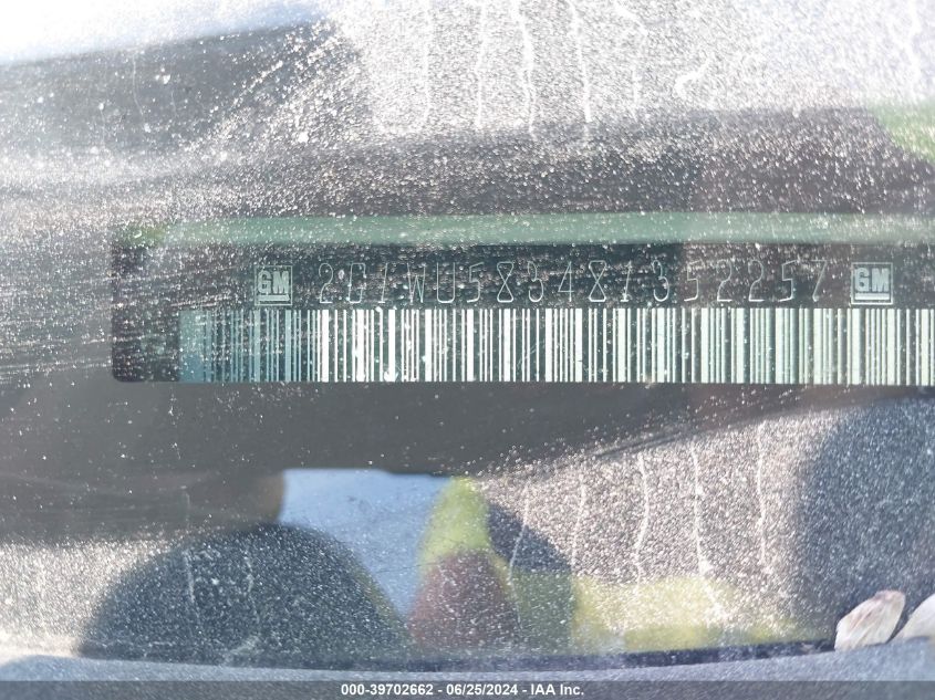 2008 Chevrolet Impala Ltz VIN: 2G1WU583481352257 Lot: 39702662