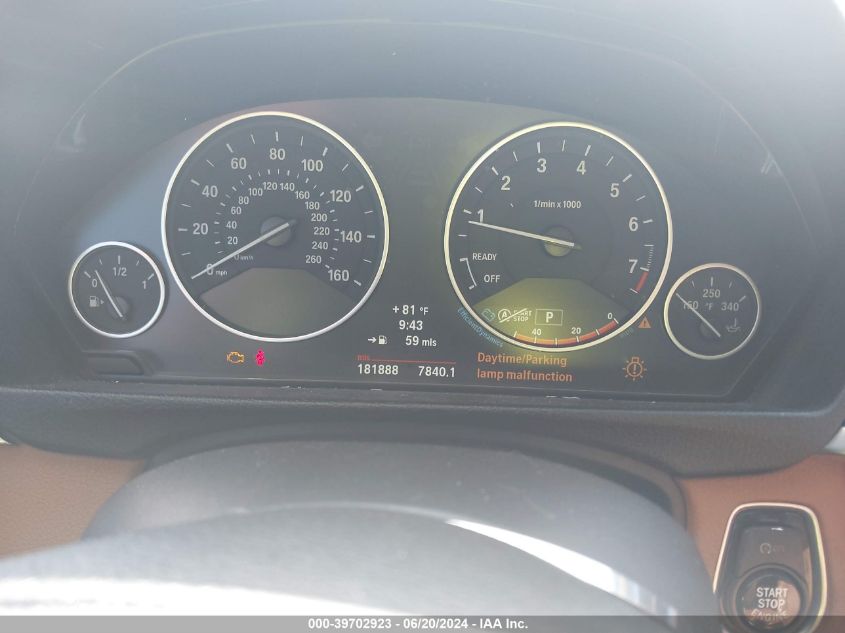 2013 BMW 328I VIN: WBA3A5C59DF356154 Lot: 39702923