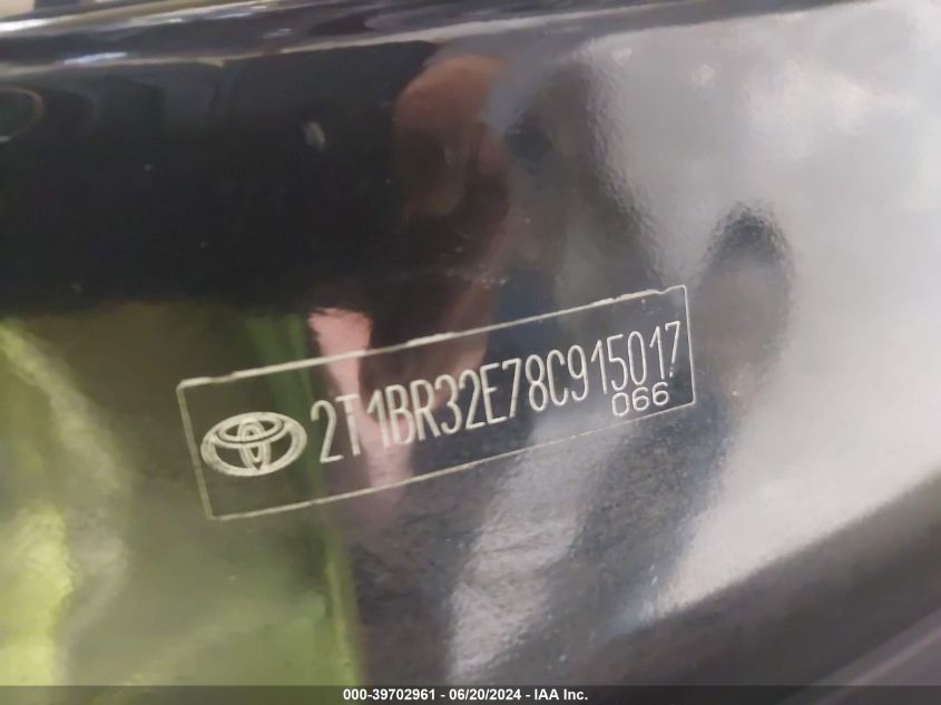 2008 Toyota Corolla Ce/Le/S VIN: 2T1BR32E78C915017 Lot: 39702961