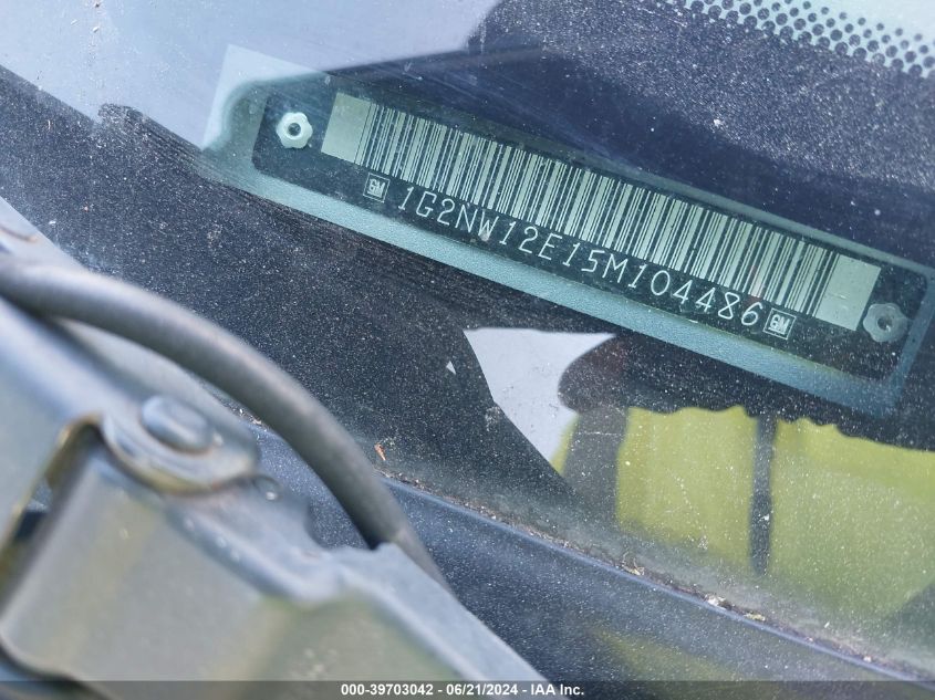 2005 Pontiac Grand Am Gt VIN: 1G2NW12E15M104486 Lot: 39703042