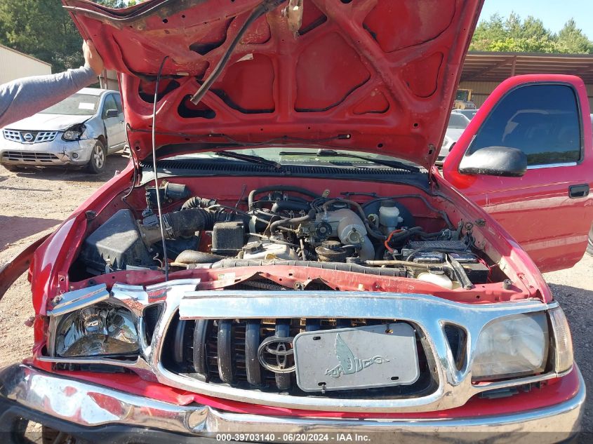 2002 Toyota Tacoma Xtracab VIN: 5TEWM72N12Z121395 Lot: 39703140