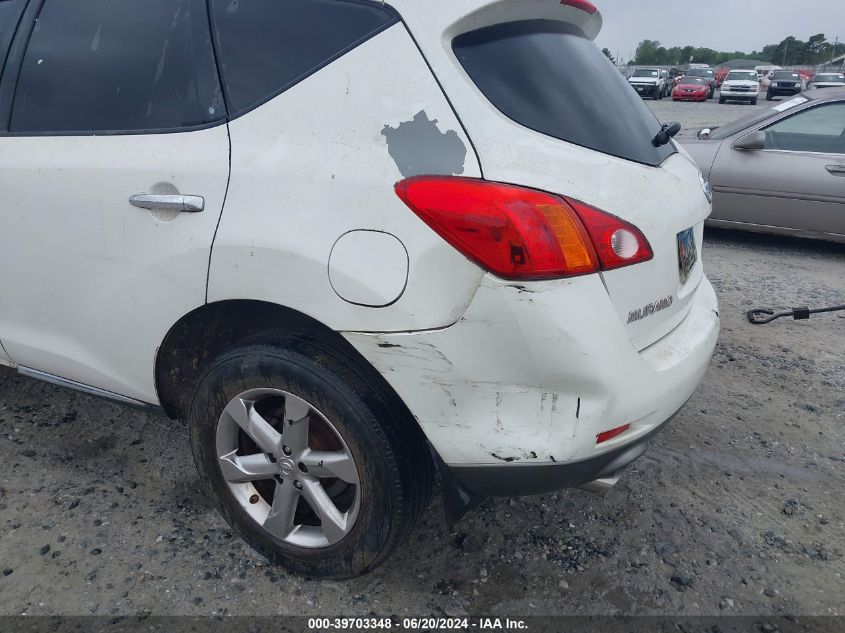 2009 Nissan Murano Sl VIN: JN8AZ18W59W137698 Lot: 39703348