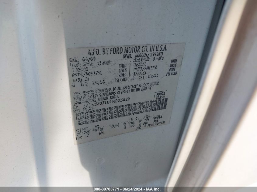 2001 Ford F-150 Harley-Davidson Edition/King Ranch Edition/Lariat/Xlt VIN: 1FTRW07L81KE35022 Lot: 39703771