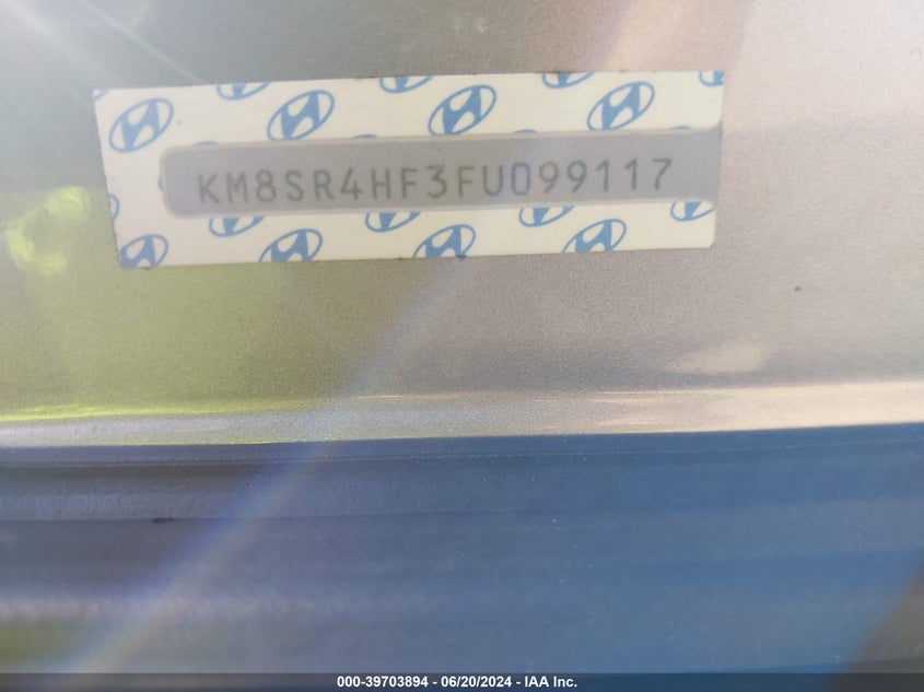 2015 Hyundai Santa Fe Limited VIN: KM8SR4HF3FU099117 Lot: 39703894