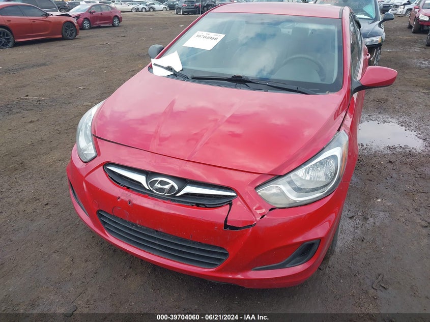 2012 Hyundai Accent Gls/Gs VIN: KMHCT4AE0CU262213 Lot: 39704060
