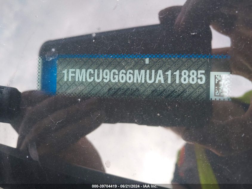 2021 Ford Escape Se VIN: 1FMCU9G66MUA11885 Lot: 39704419