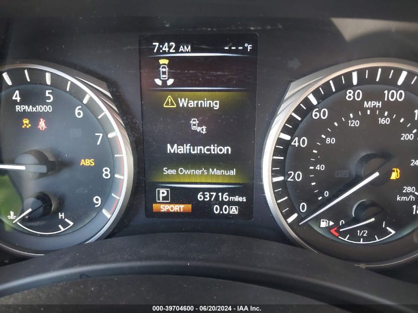 2019 Infiniti Q50 3.0T Luxe VIN: JN1EV7AP9KM511958 Lot: 39704600