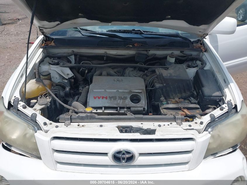 2007 Toyota Highlander V6 VIN: JTEEP21A370196686 Lot: 39704615