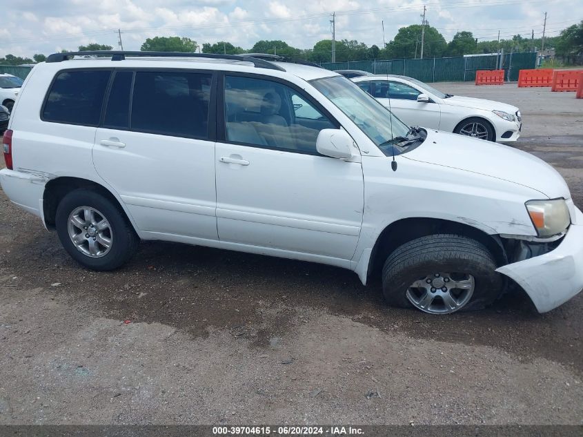 2007 Toyota Highlander V6 VIN: JTEEP21A370196686 Lot: 39704615