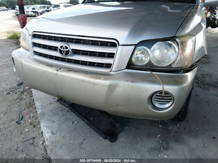 2002 Toyota Highlander V6 VIN: JTEHF21AX20080166 Lot: 39704868