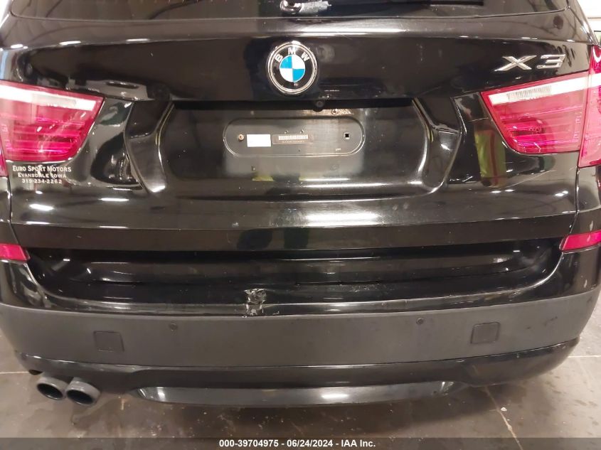 2013 BMW X3 xDrive28I VIN: 5UXWX9C53D0A29761 Lot: 39704975
