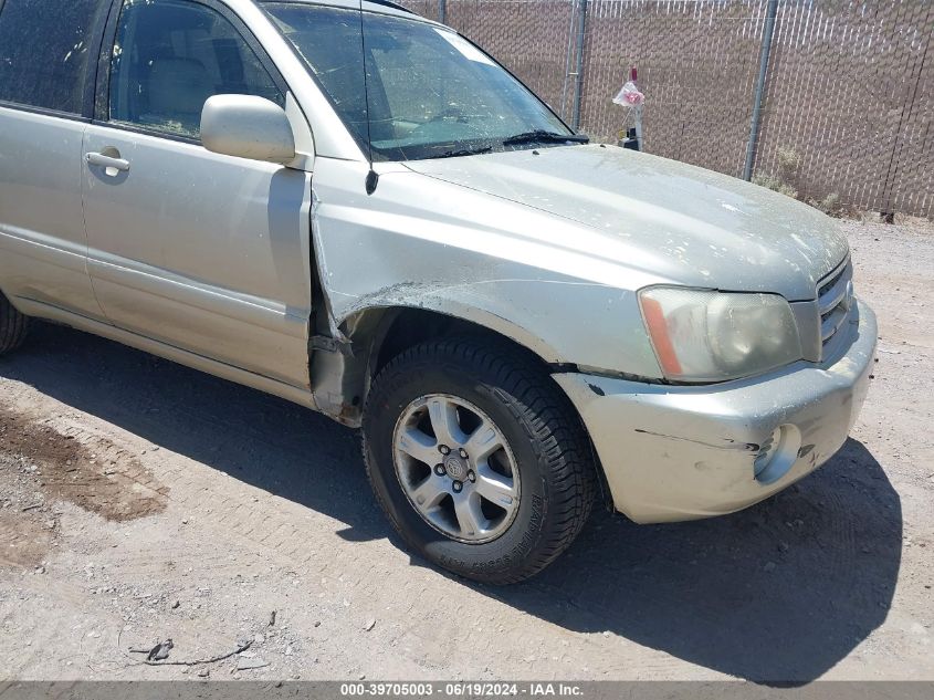 2003 Toyota Highlander VIN: JTEGD21A930067475 Lot: 39705003