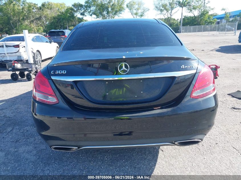 2016 Mercedes-Benz C 300 300 4Matic VIN: 55SWF4KB3GU118522 Lot: 39705006