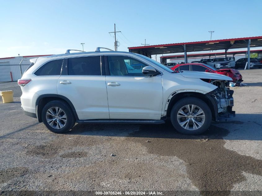 2015 Toyota Highlander Xle V6 VIN: 5TDKKRFH8FS051126 Lot: 39705246