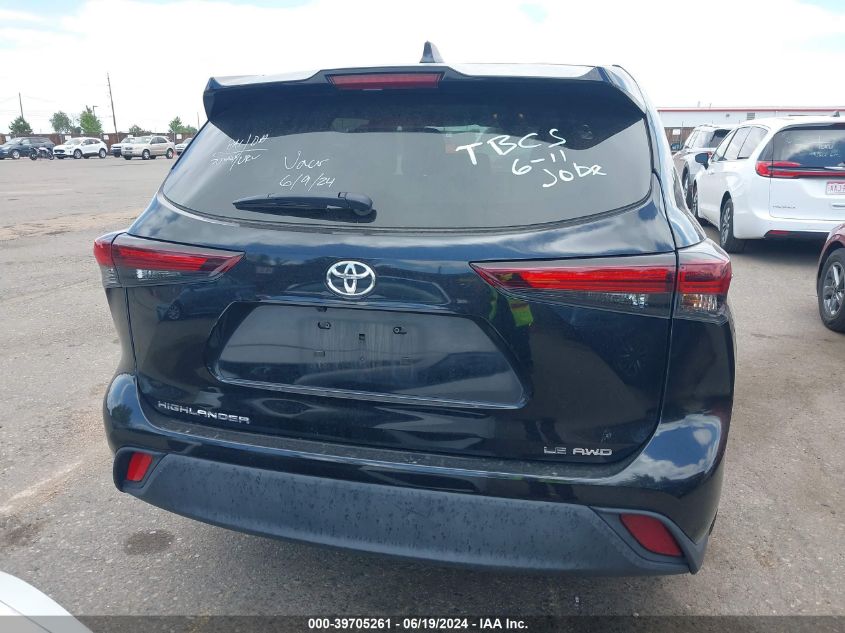 2024 Toyota Highlander Le VIN: 5TDKDRBH2RS533949 Lot: 39705261