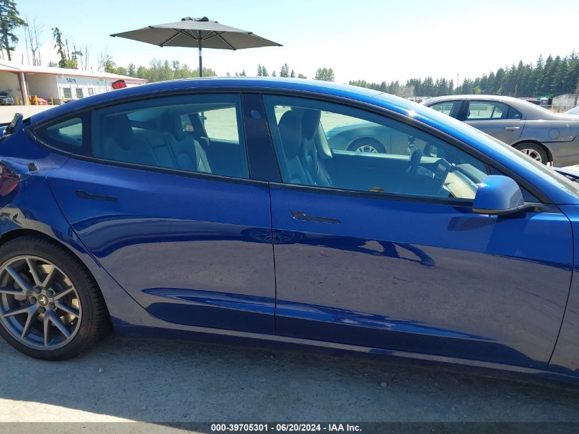 2021 Tesla Model 3 Standard Range Plus Rear-Wheel Drive VIN: 5YJ3E1EA0MF930705 Lot: 39705301