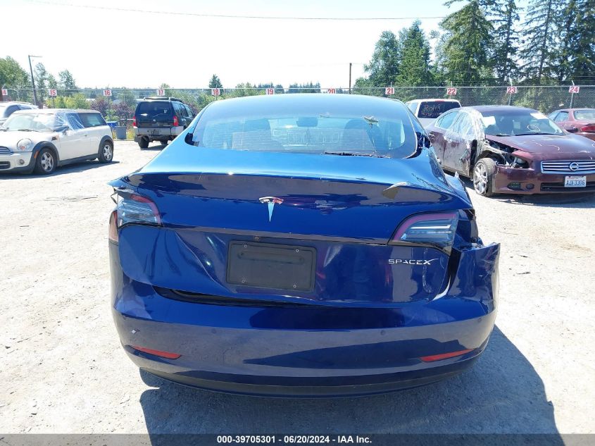 2021 Tesla Model 3 Standard Range Plus Rear-Wheel Drive VIN: 5YJ3E1EA0MF930705 Lot: 39705301