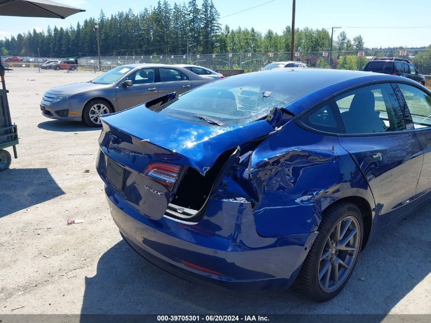 2021 Tesla Model 3 Standard Range Plus Rear-Wheel Drive VIN: 5YJ3E1EA0MF930705 Lot: 39705301