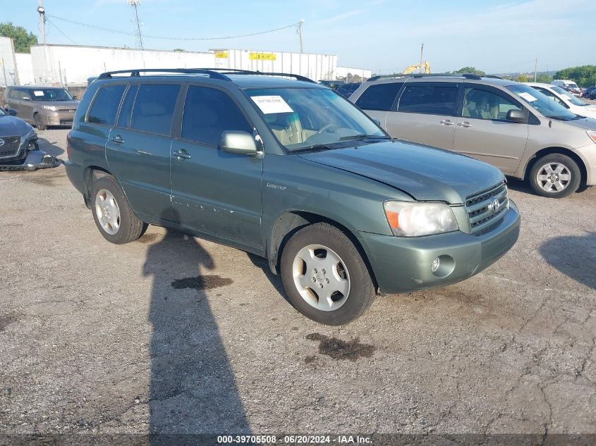 2005 Toyota Highlander Limited V6 VIN: JTEEP21A350132290 Lot: 39705508